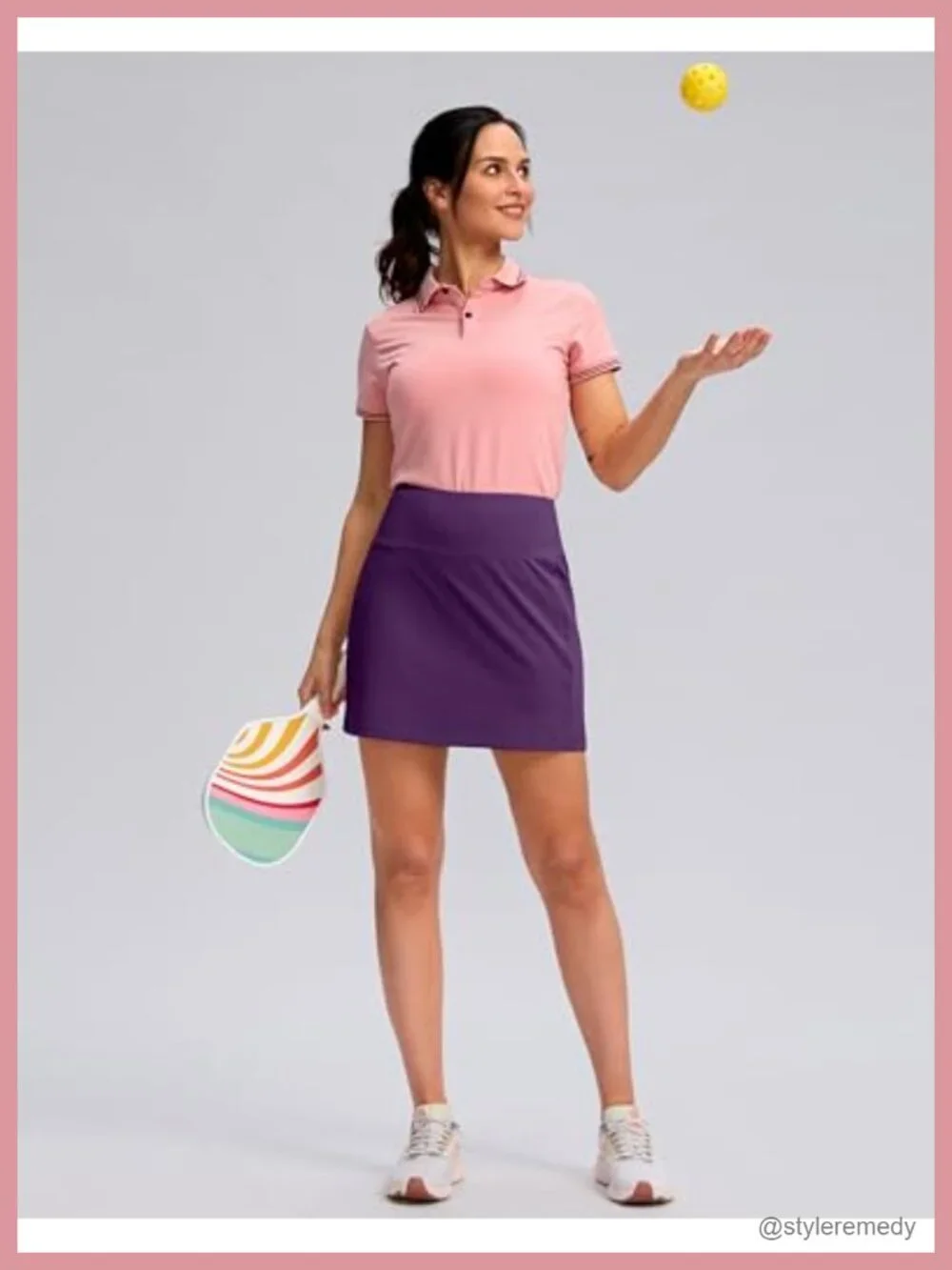 Women's Athletic Skort 4 Pockets High Waisted Built-in Shorts Golf Tennis